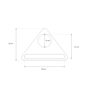 Trójkąt metalowy 38/35 mm nikiel odlew