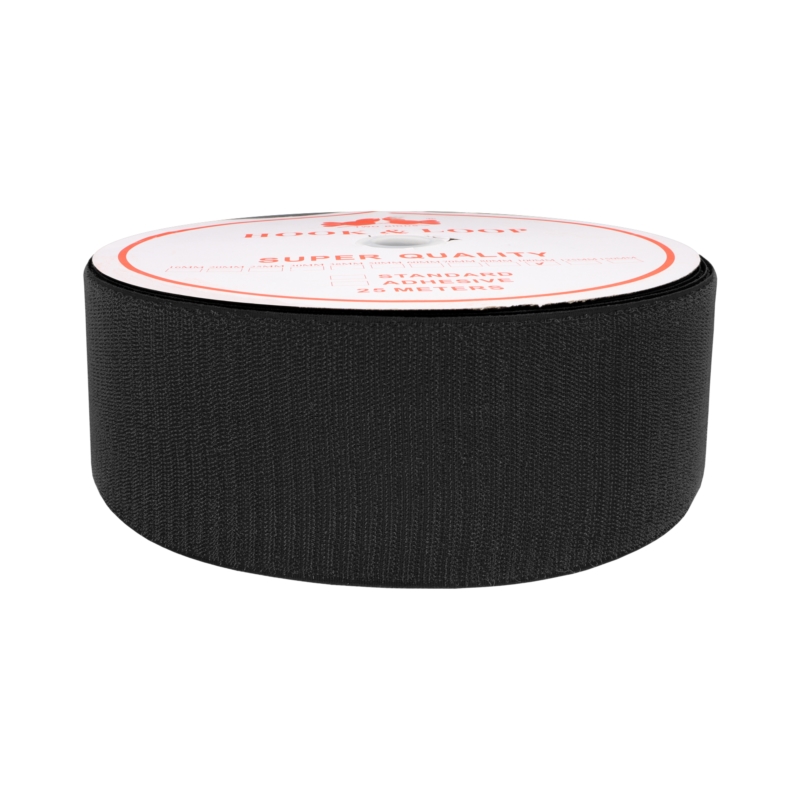 Hook and loop tape  black 580 polyester/nylon hook 25 mb