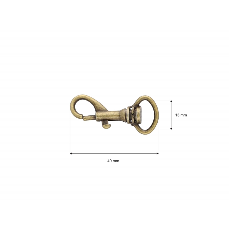 METAL SNAP HOOK BCK-H006 13 MM IWO OLD GOLD 100  PCS