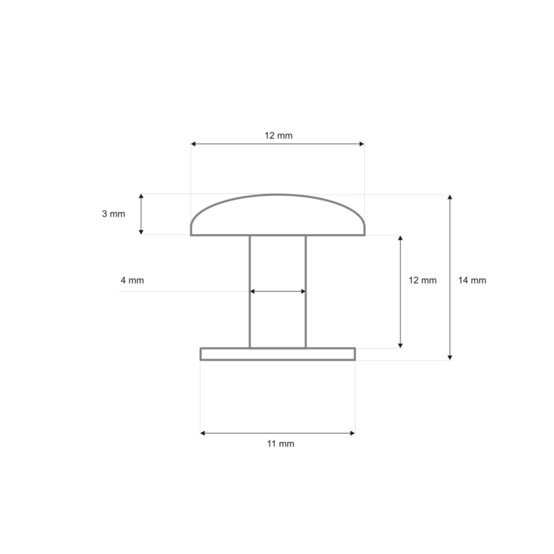 METAL   RIVET ONE-SIDED 12/4/14 MM BLACK NICKEL 1000 PCS