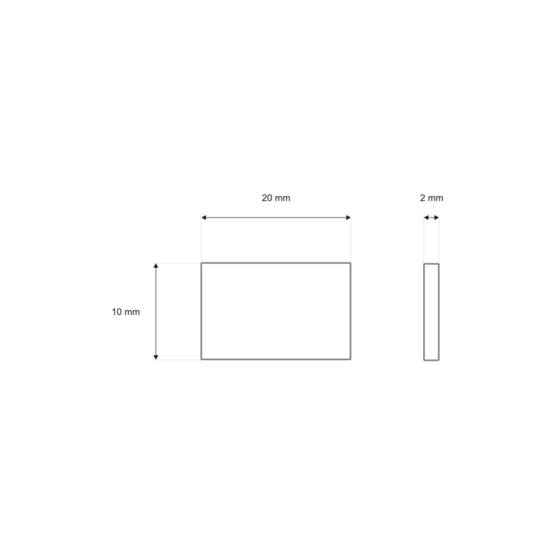 Magnetic button rectangular raw 20/10 mm 55 pcs