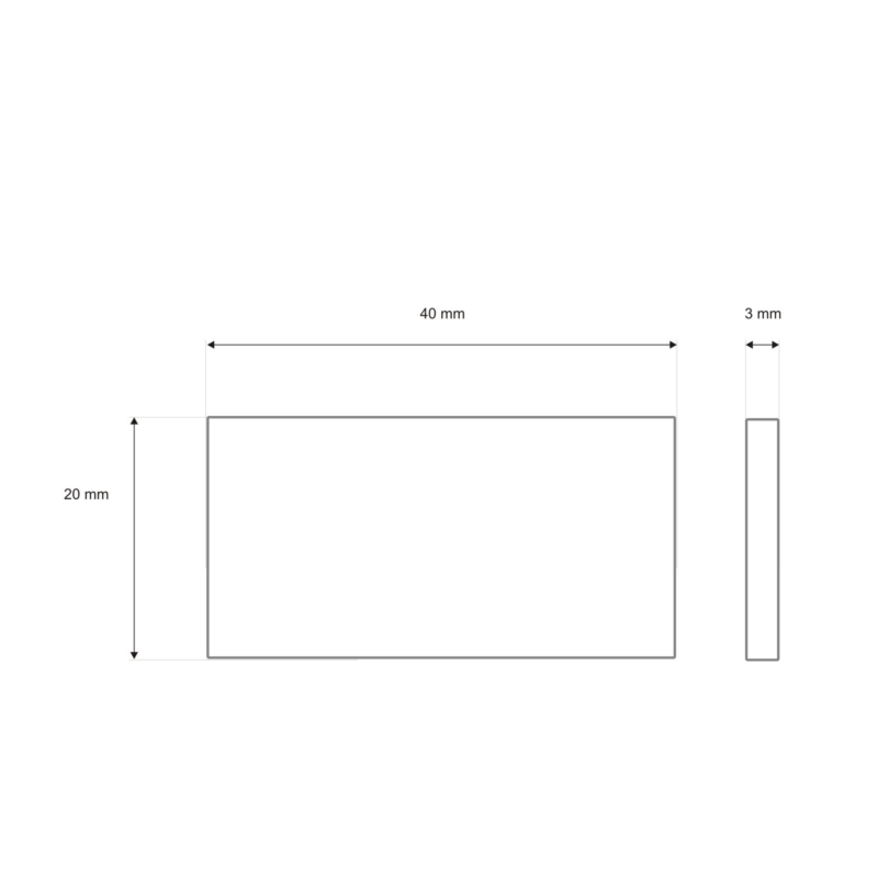 Magnetic button rectangular raw 40/20 mm 25 pcs