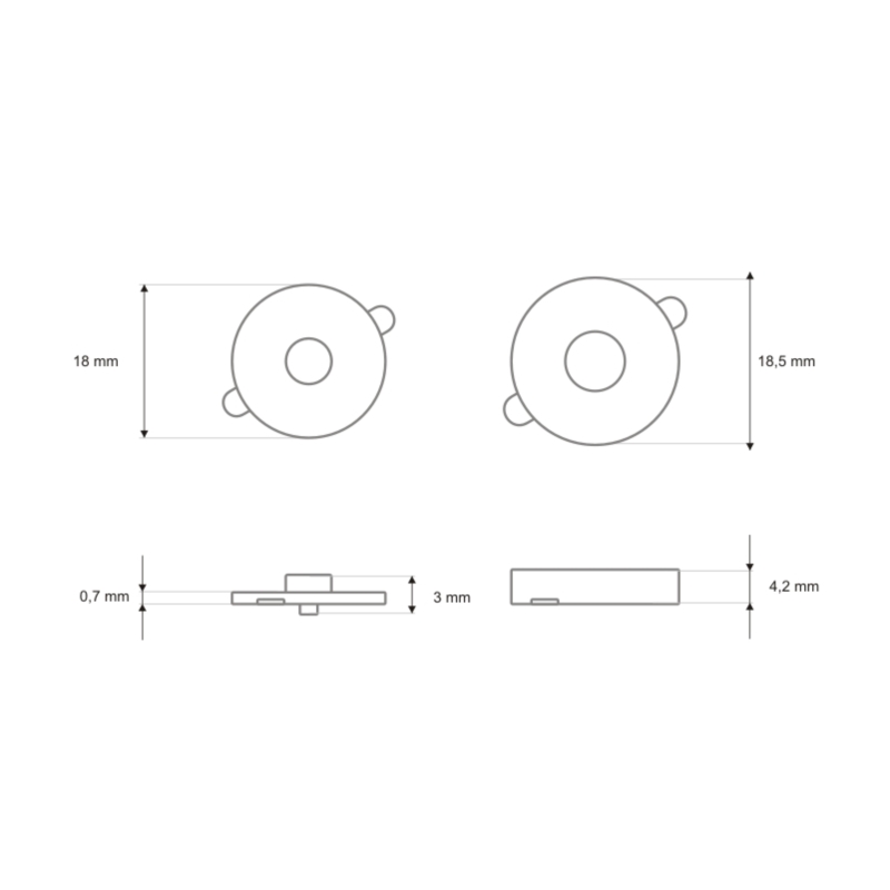 Rundes magnet 18/18 mm schwarznickel 100 st.