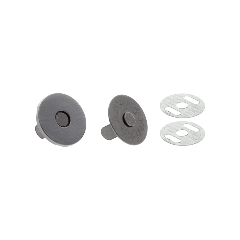 Magnetic button round 18/18 mm black nickel 100 pcs