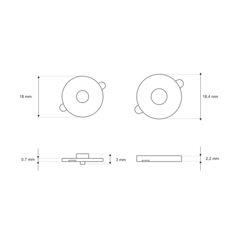 Zapięcie magnetyczne 18/18 mm nikiel