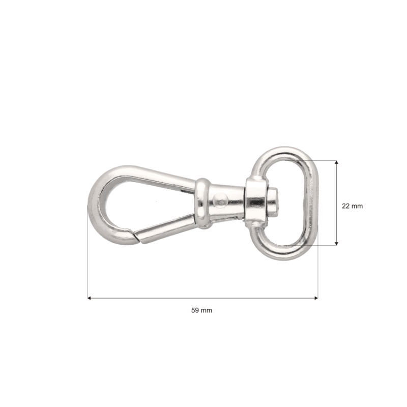 METAL SNAP HOOK 22 MM  CYPRIAN NICKEL 1  PCS