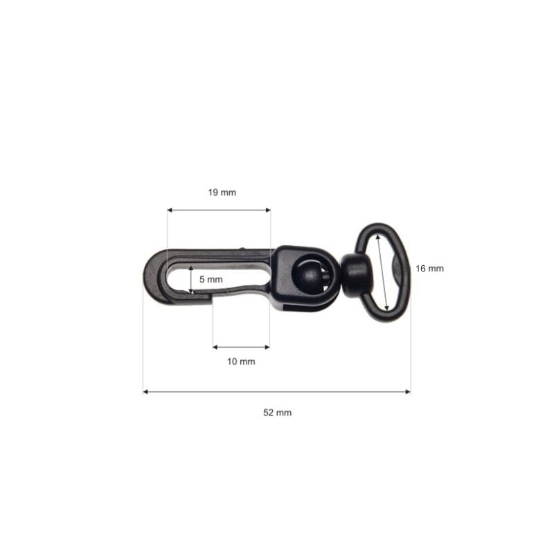 Kunststoffkarabinerhaken 16 mm karol schwarz 100 st.