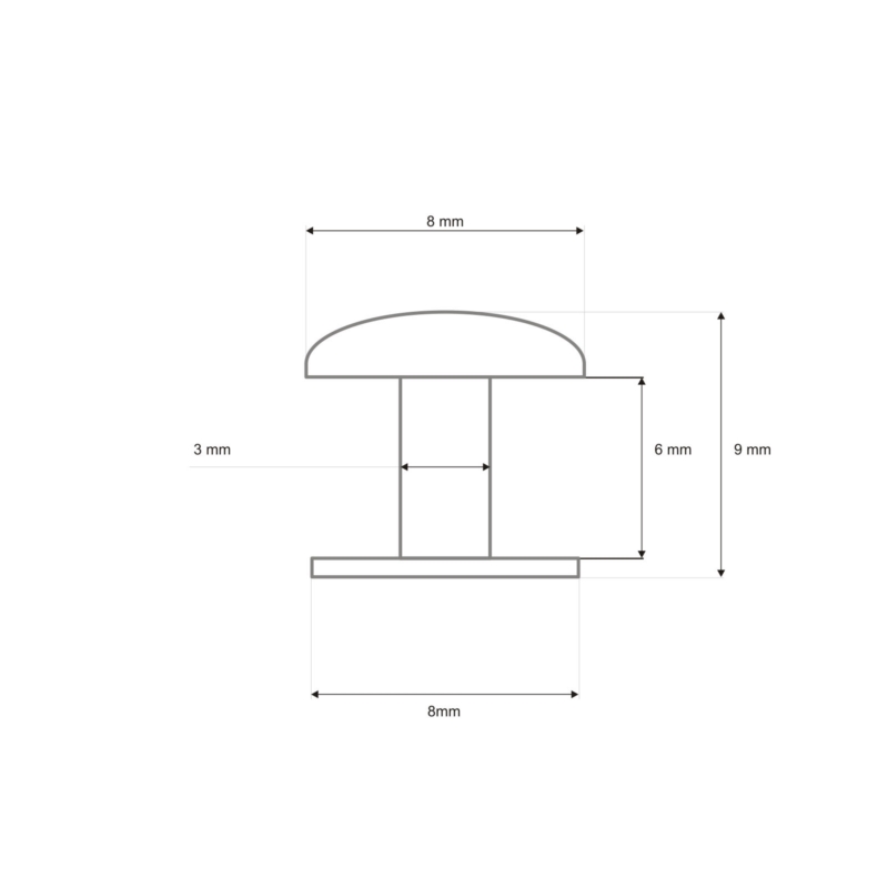 METAL   RIVET ONE-SIDED 8/3/9 MM NICKEL