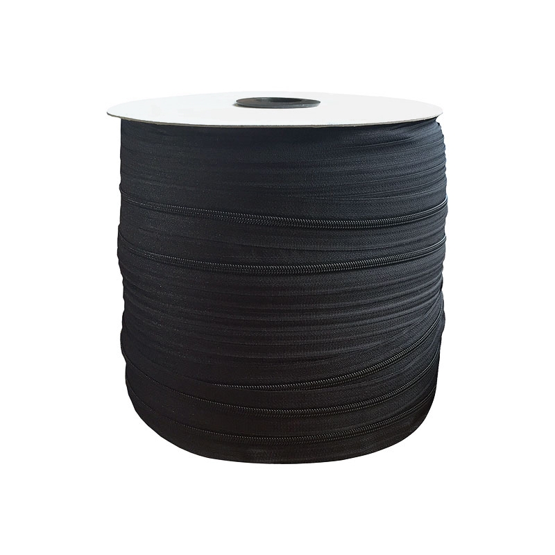 NYLON ZIPPER TAPE 5 (580) BLACK  ROLL 300 MB