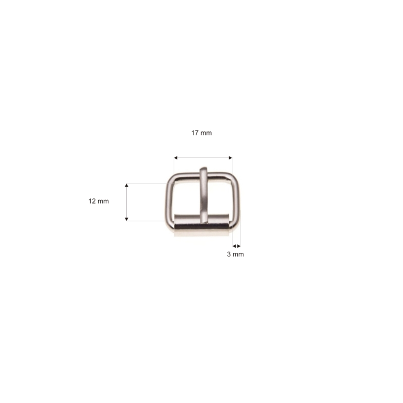 METAL ROLLER BUCKLE SINGLE 16/13/3 MM NICKEL   WIRE 100 PCS