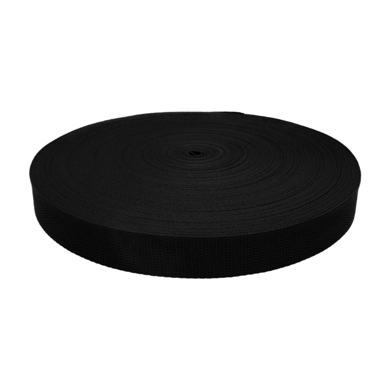 WEBBING 25 MM / 1,1 MM BLACK 580 PP 50 MB