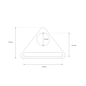 Trójkąt metalowy 32/24 mm nikiel odlew