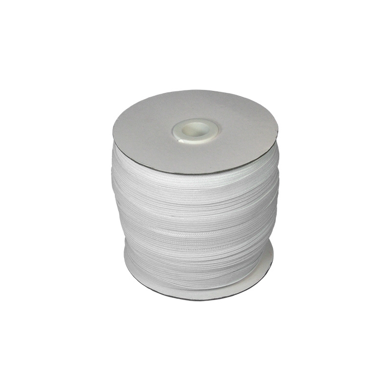 Knitted elastic tape 10 mm (501) white polyester 100 mb