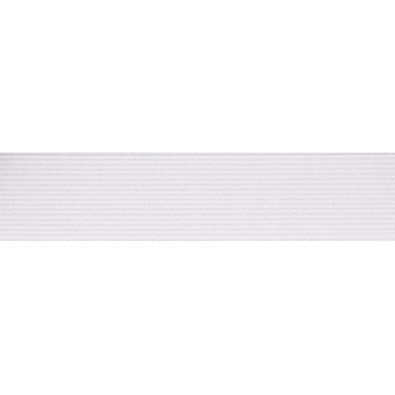 Knitted elastic tape 25 mm (501) white polyester 25 mb