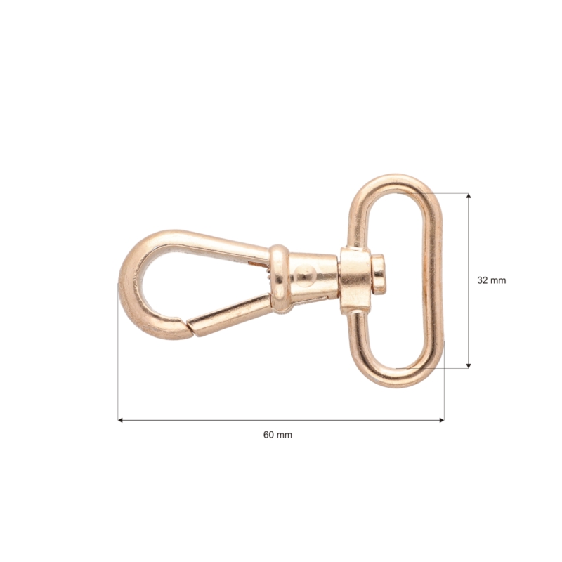 METAL SNAP HOOK RF-877 32  MM CYPRIAN LIGHT     GOLD 1 PCS