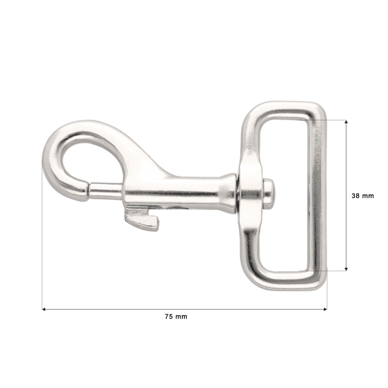 METAL SNAP HOOK 38 MM  MELA NICKEL 1   PCS