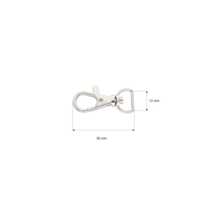 Karabińczyk metalowy 12 mm rybka 4 g nikiel