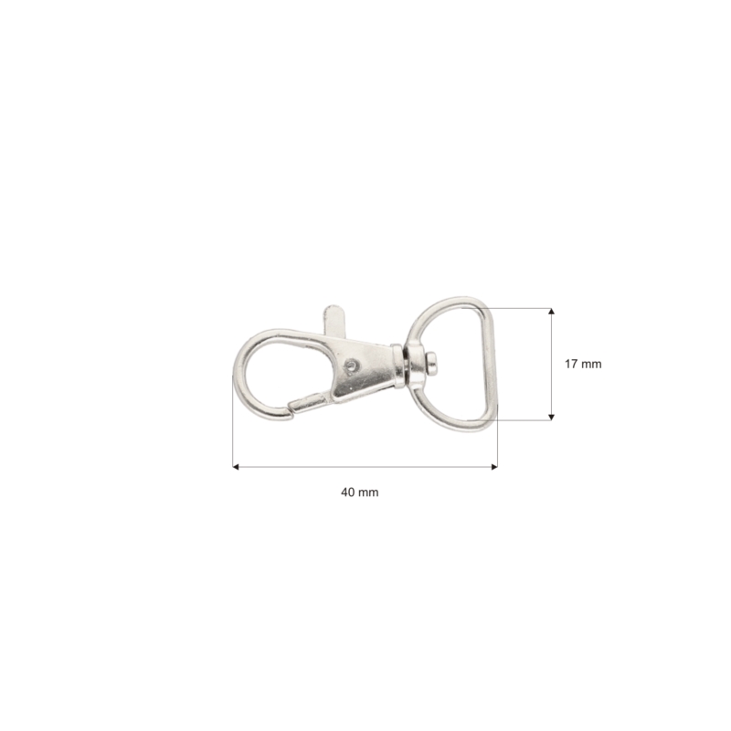 Karabińczyk metalowy 16 mm rybka 5,4 g nikiel