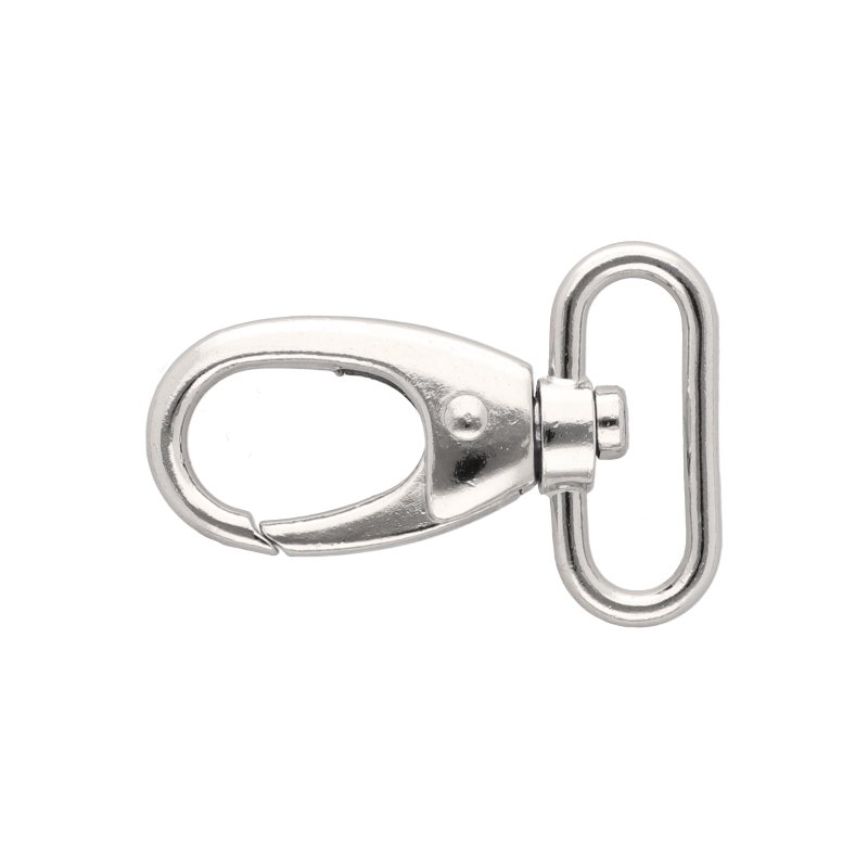 METAL SNAP HOOK 32 MM  DIEGO GLOSSY NICKEL 1 PCS