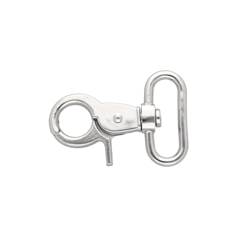 METAL SNAP HOOK 32 MM  FLORIAN GLOSSY NICKEL 1 PCS