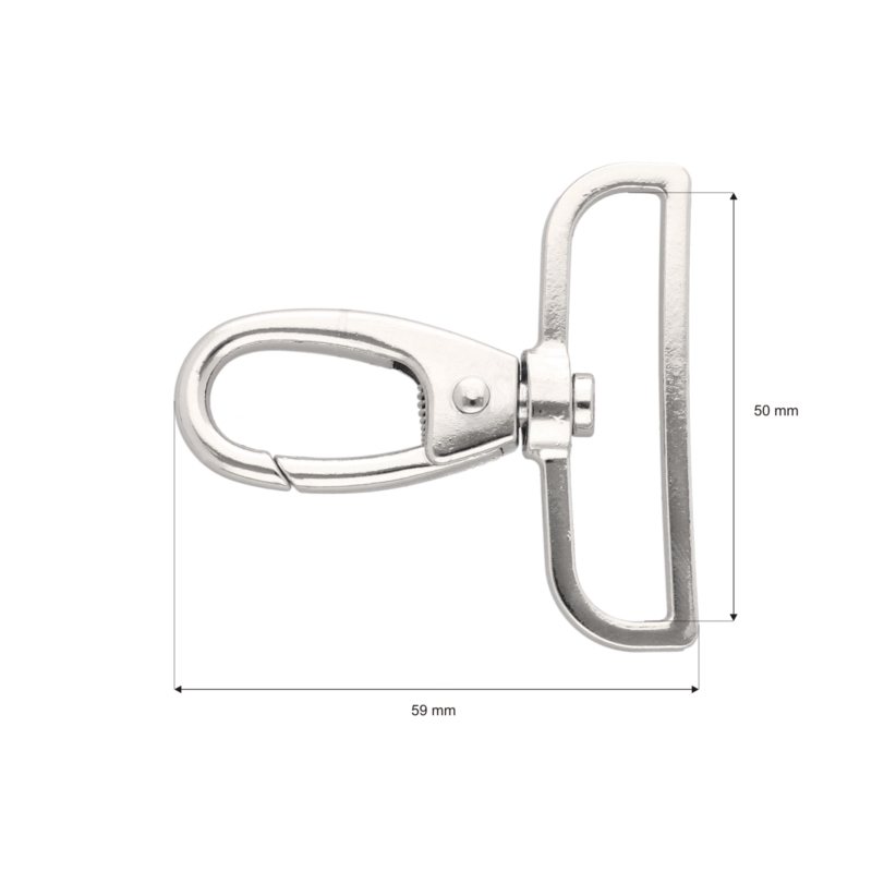 METAL SNAP HOOK 50 MM NICKEL 1 PCS