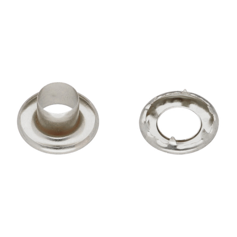 STAINLESS  METAL EYELET WITH GROMMET 8/17/7,5 MM NICKEL 100 PCS