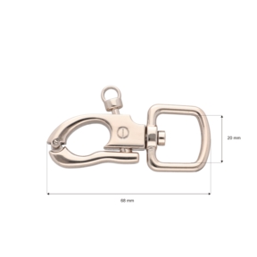 Karabińczyk metalowy 20 mm yme0480(0273) jasne złoto