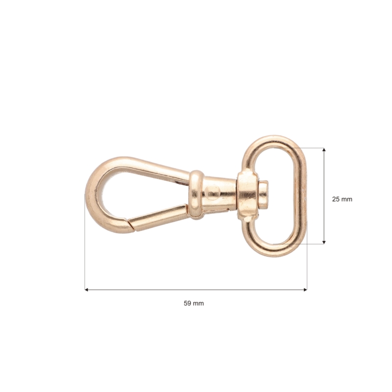 METAL SNAP HOOK RF-877 25  MM CYPRIAN LIGHT    GOLD 1 PCS