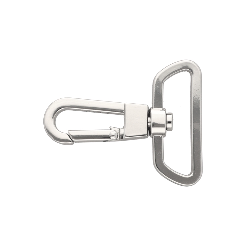 EXTRA SHINING METAL SNAP HOOK 38 MM KAZIMIERZ  GLOSSY NICKEL 1 PCS