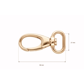 Karabińczyk metalowy 20 mm yme3102b(0274) jasne złoto