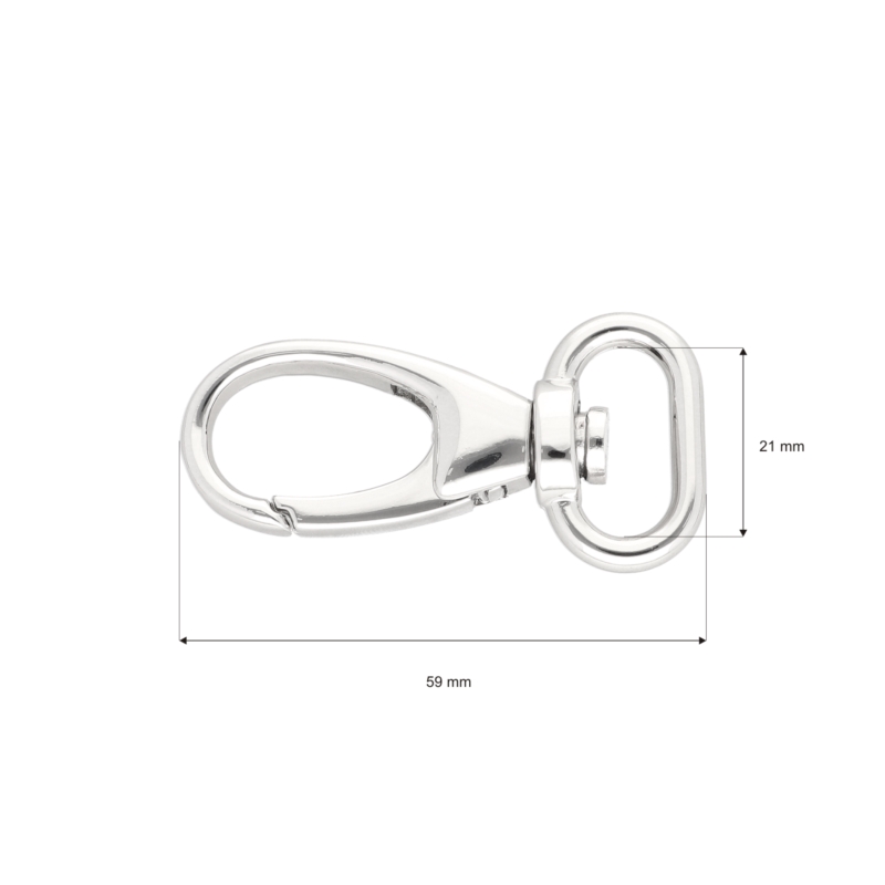 EXTRA GLANZ KARABINERHAKEN 21 MM  JEREMI NICKELGLANZ 1   ST.