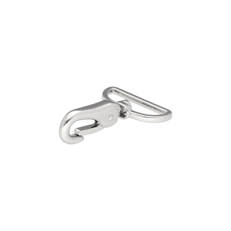 EXTRA SHINING METAL SNAP HOOK 38 MM ALEKSANDER  GLOSSY NICKEL 1 PCS