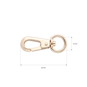 Karabińczyk metalowy 15 mm yme3113(0277) jasne złoto