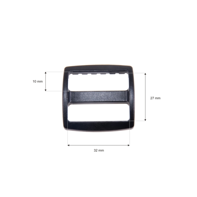 Plastic slide buckle 32/27 mm reks black 100 pcs