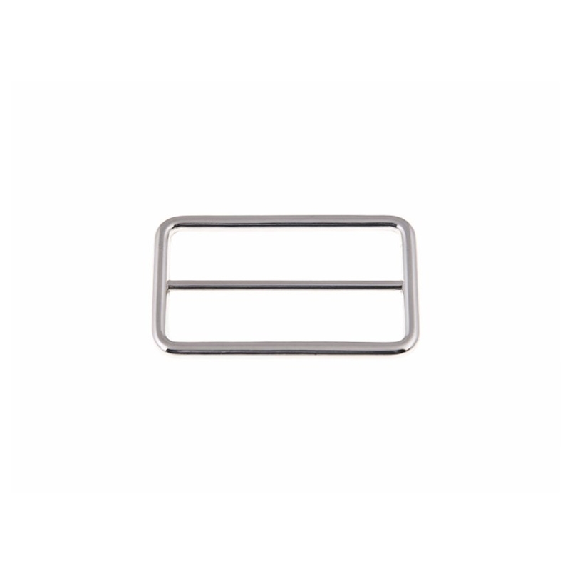 METAL SLIDE BUCKLE 40/22/3 MM GLOSSY NICKEL CAST  1 PCS