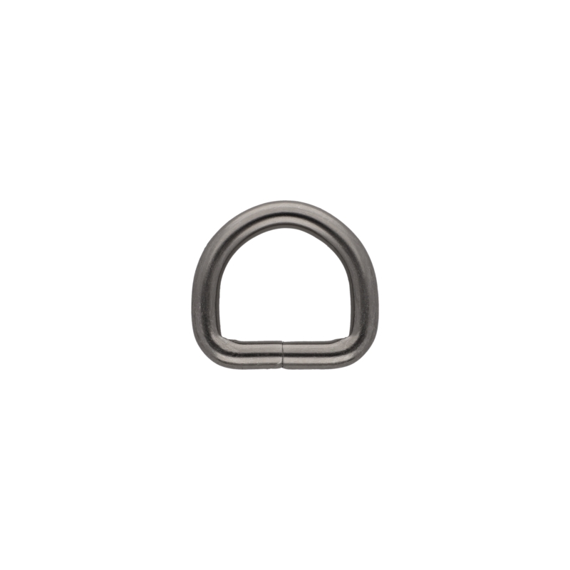 METAL D-RING 22/20/5 MM BLACK NICKEL WIRE 1 PCS