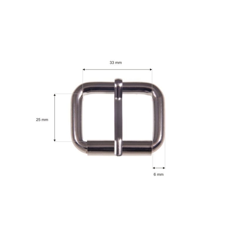 EXTRA GLANZ SATTLERSCHNALLE AUS METALL MIT EINEM HAKEN 33/25/6 MM SCHWARZNICKEL DRAHT 1 ST.