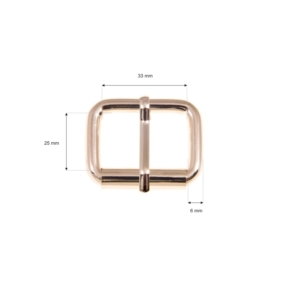 Klamra rymarska jednozaczepowa 33/25/6 mm jasne złoto drut