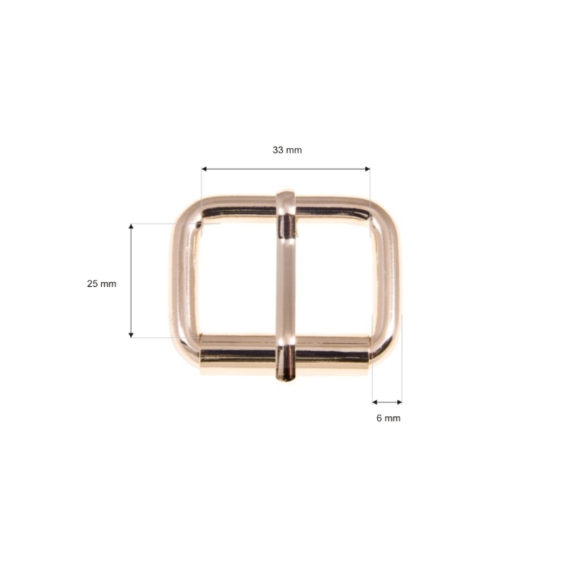 EXTRA  GLANZ SATTLERSCHNALLE AUS METALL MIT EINEM  HAKEN 33/25/6 MM&nbspLICHT GOLD DRAHT 1  ST.