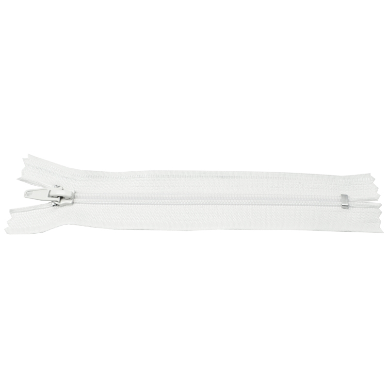 NYLON READY ZIPPER 3 AUTO LOCK CLOSE END 50 CM (501) WHITE 50 PCS