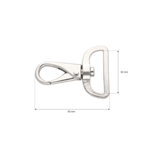 Karabińczyk metalowy 32 mm gz0175 nikiel połysk