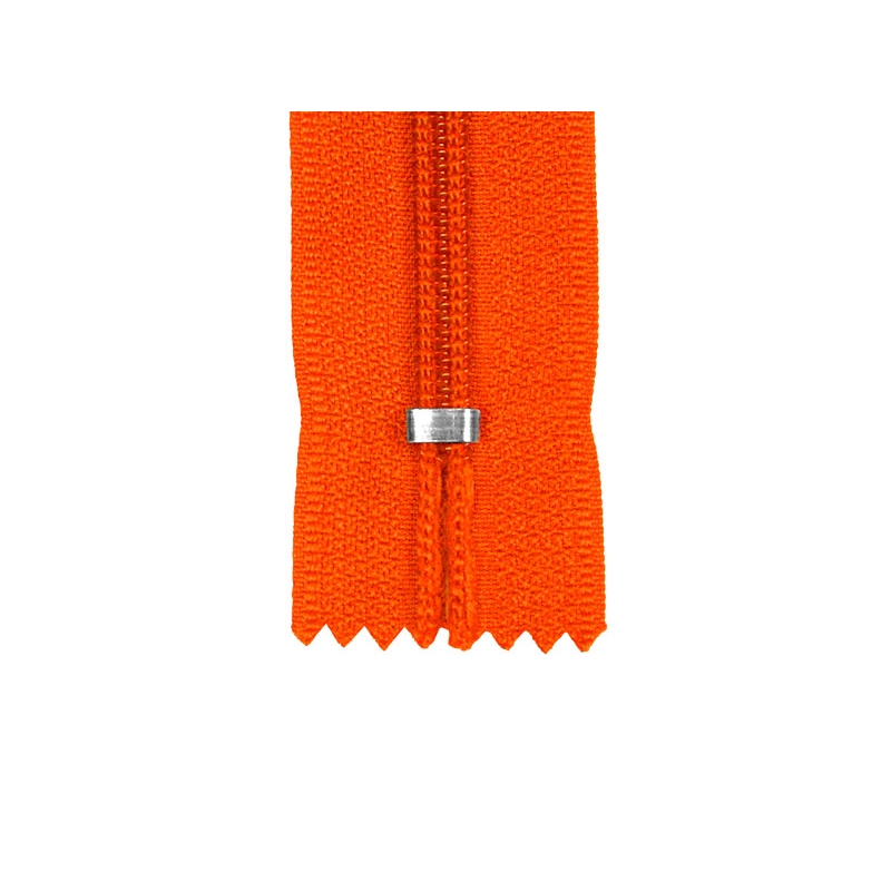 NYLON READY ZIPPER 5 AUTO LOCK CLOSE END 16 CM (523) ORANGE