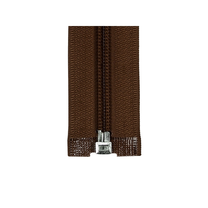 NYLON READY ZIPPER 5 AUTO LOCK OPEN END 50 CM (568) BROWN