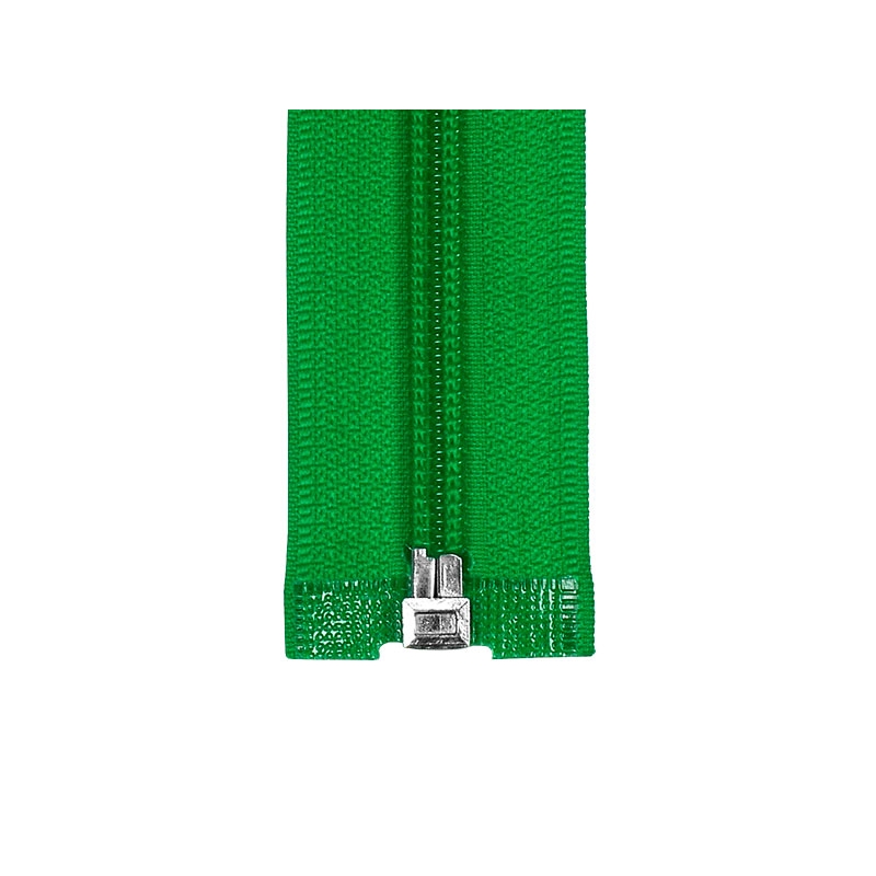 NYLON READY ZIPPER 5  AUTO LOCK OPEN END 75 CM (151) LIGHT GREEN