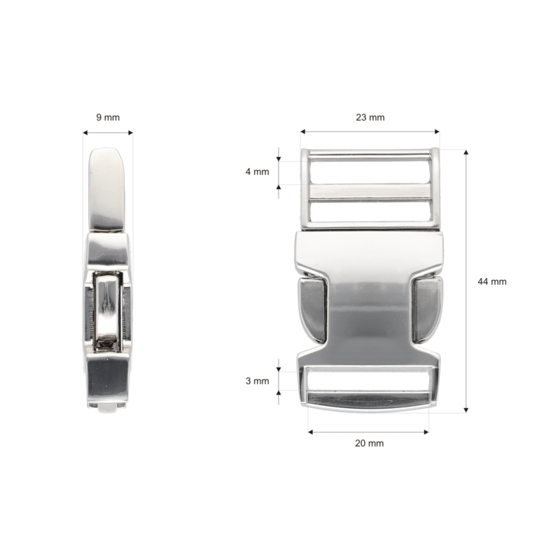 Metal buckle 20 mm nickel 1 pcs