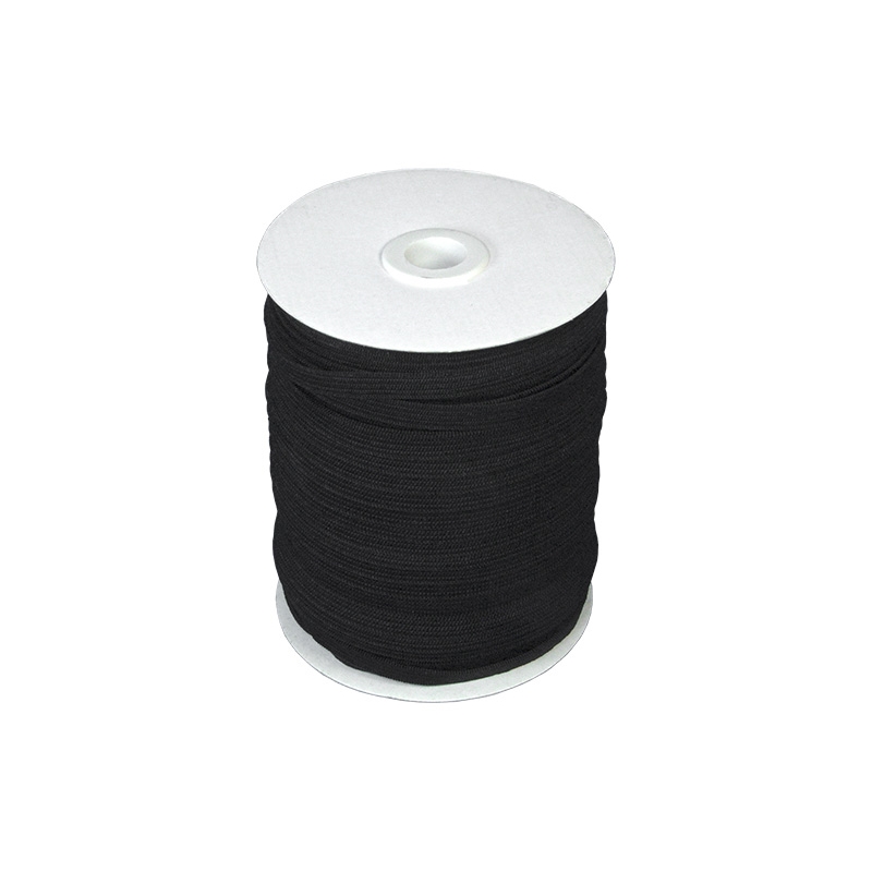 Elastischer band flach gestrickt 8 mm (580) Schwarz polyester 100 lm