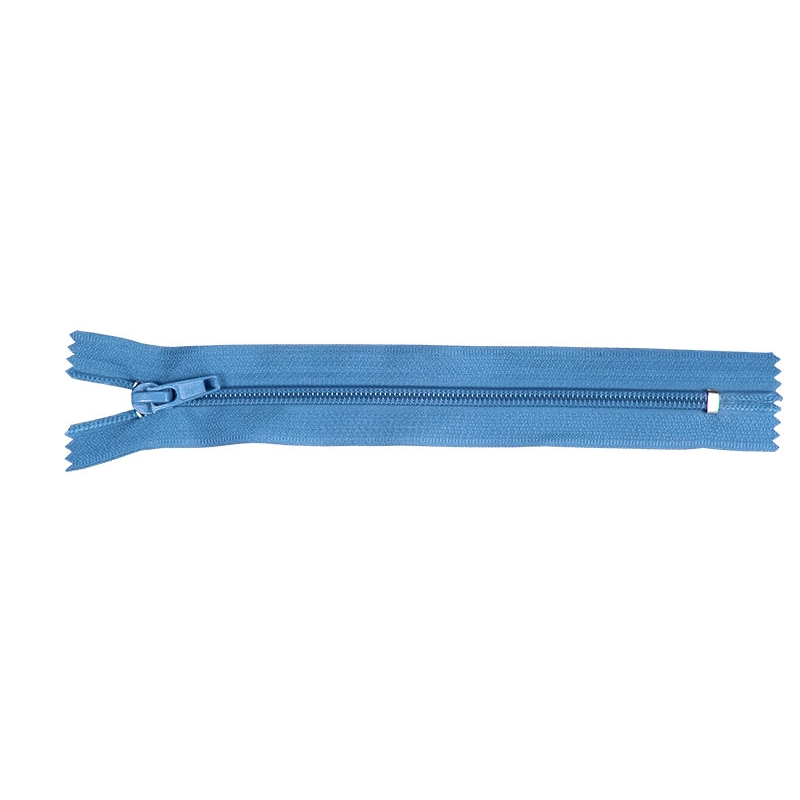 NYLON READY ZIPPER 5 AUTO LOCK CLOSE END 16 CM (144) BLUE