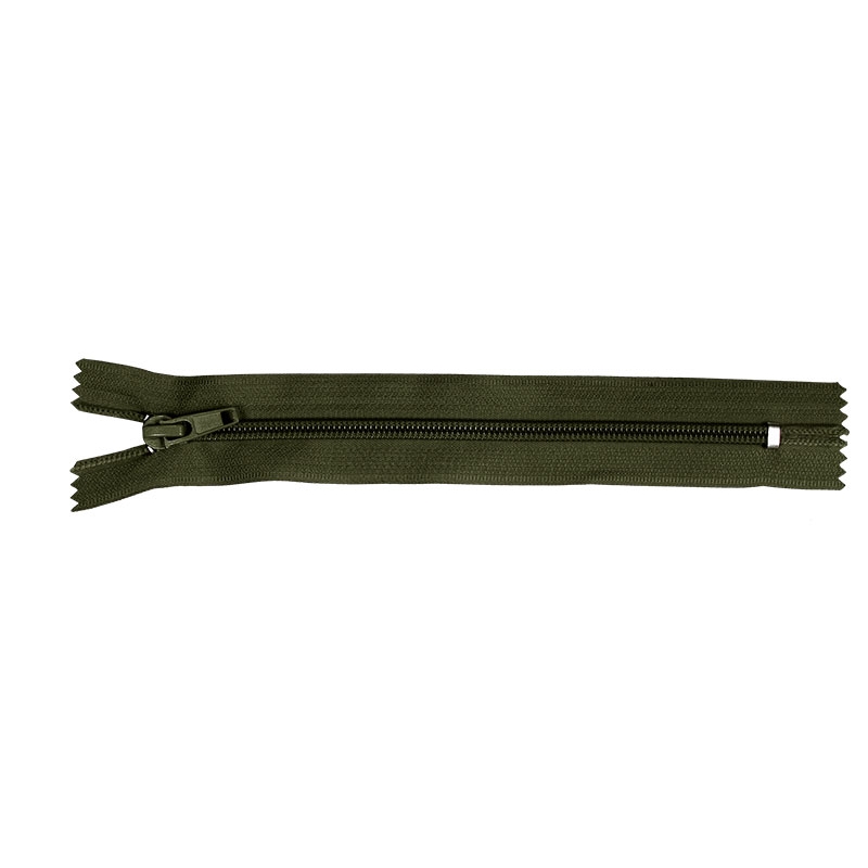 NYLON READY ZIPPER 5 AUTO LOCK CLOSE END 18 CM (305) OLIVE