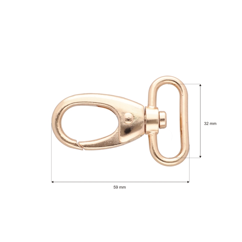 METAL SNAP HOOK 32 MM  DIEGO LIGHT GOLD 1  PCS