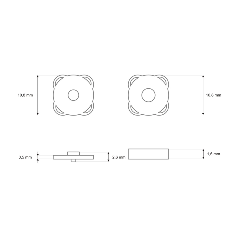 Magnetic button 10 mm nickel 400 pcs